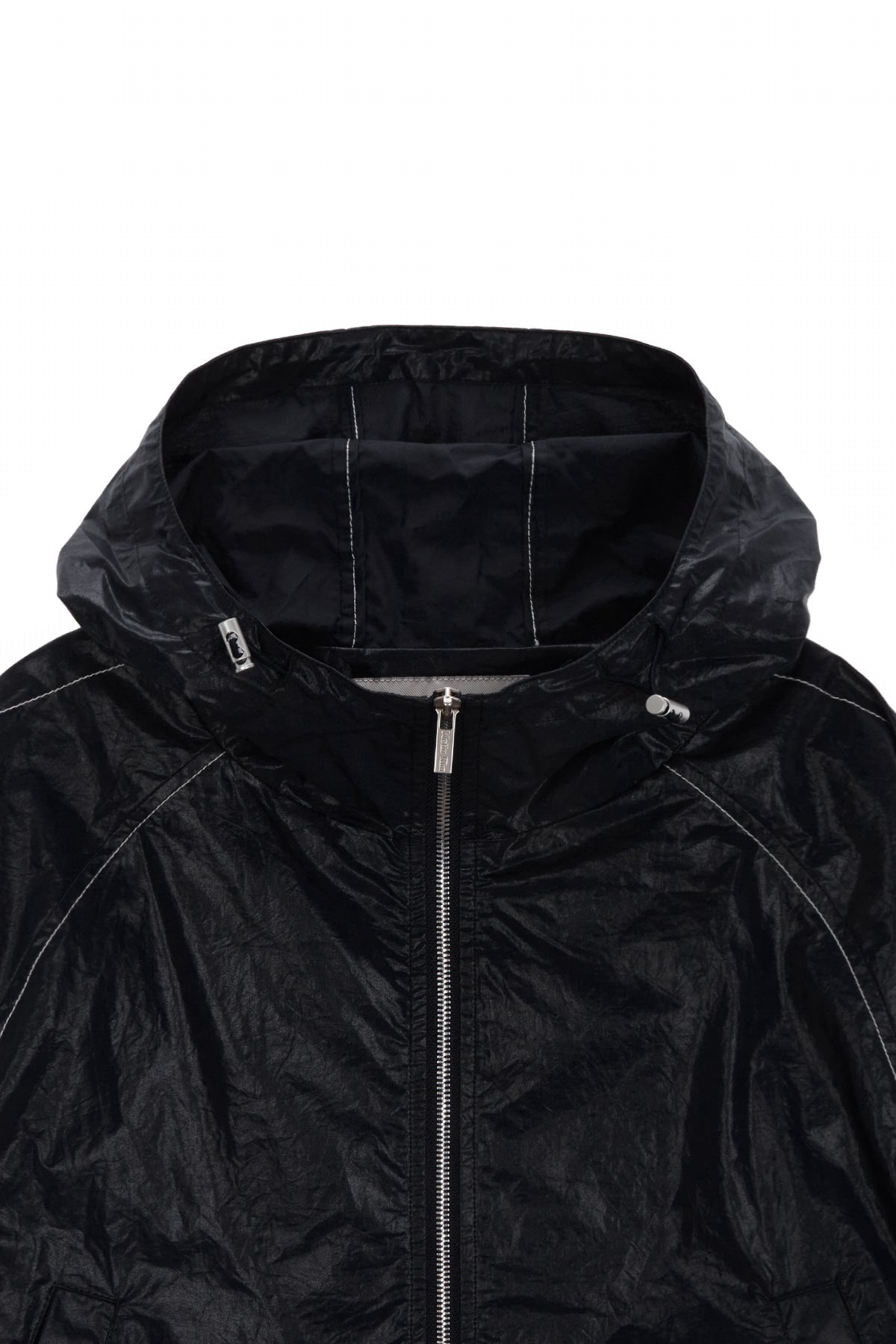 MATIN KIM - matin crop hoody coating jumper in black 3