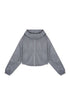 MATIN KIM - matin crop hoody coating jumper in dark grey 1