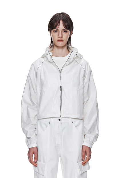MATIN KIM - matin crop hoody coating jumper in ivory 15