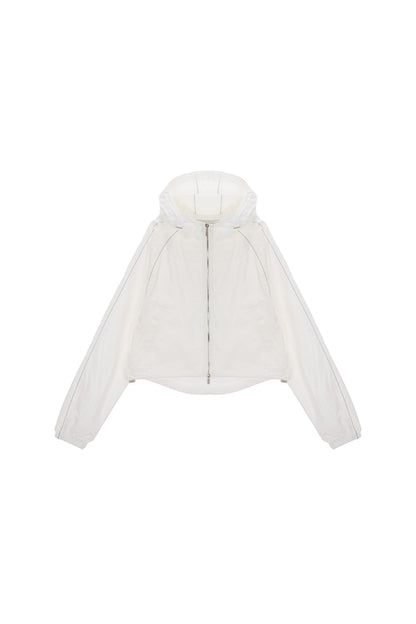MATIN KIM - matin crop hoody coating jumper in ivory 2