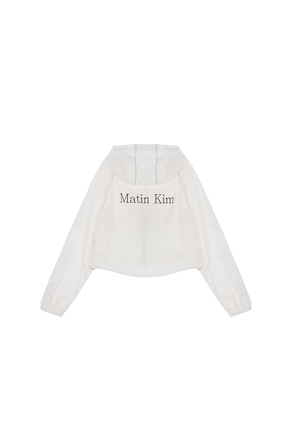 MATIN KIM - matin crop hoody coating jumper in ivory 1
