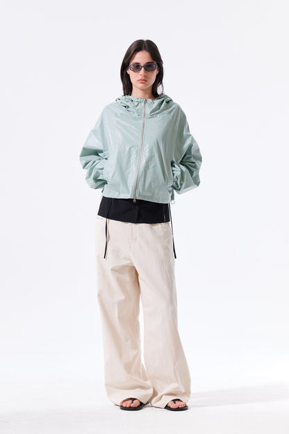 MATIN KIM - matin crop hoody coating jumper in mint 19