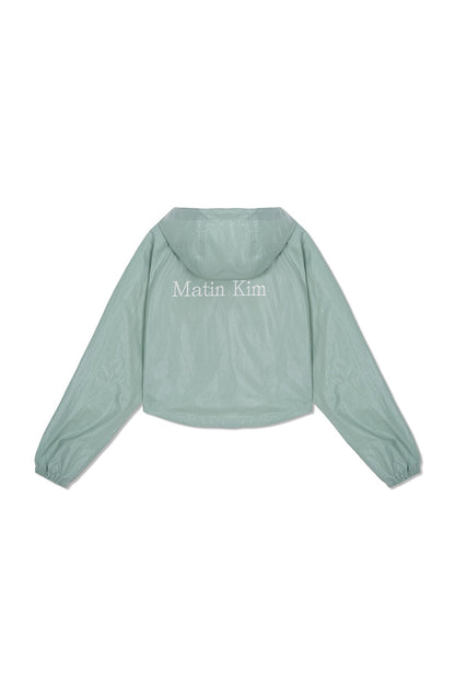 MATIN KIM - matin crop hoody coating jumper in mint 12