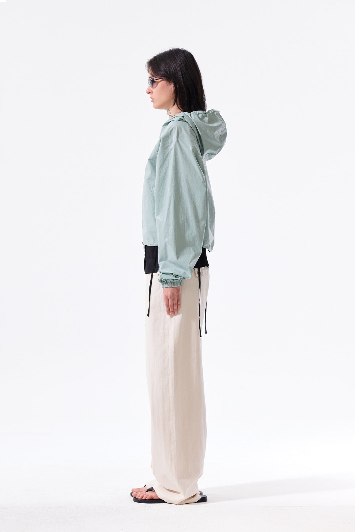 MATIN KIM - matin crop hoody coating jumper in mint 6
