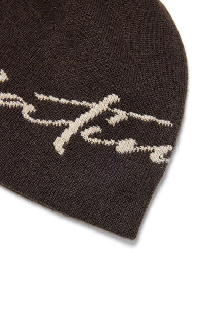 MATIN KIM - matin logo script beanie in brown 3