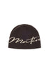MATIN KIM - matin logo script beanie in brown 1