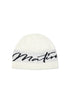 MATIN KIM - matin logo script beanie in ivory 1