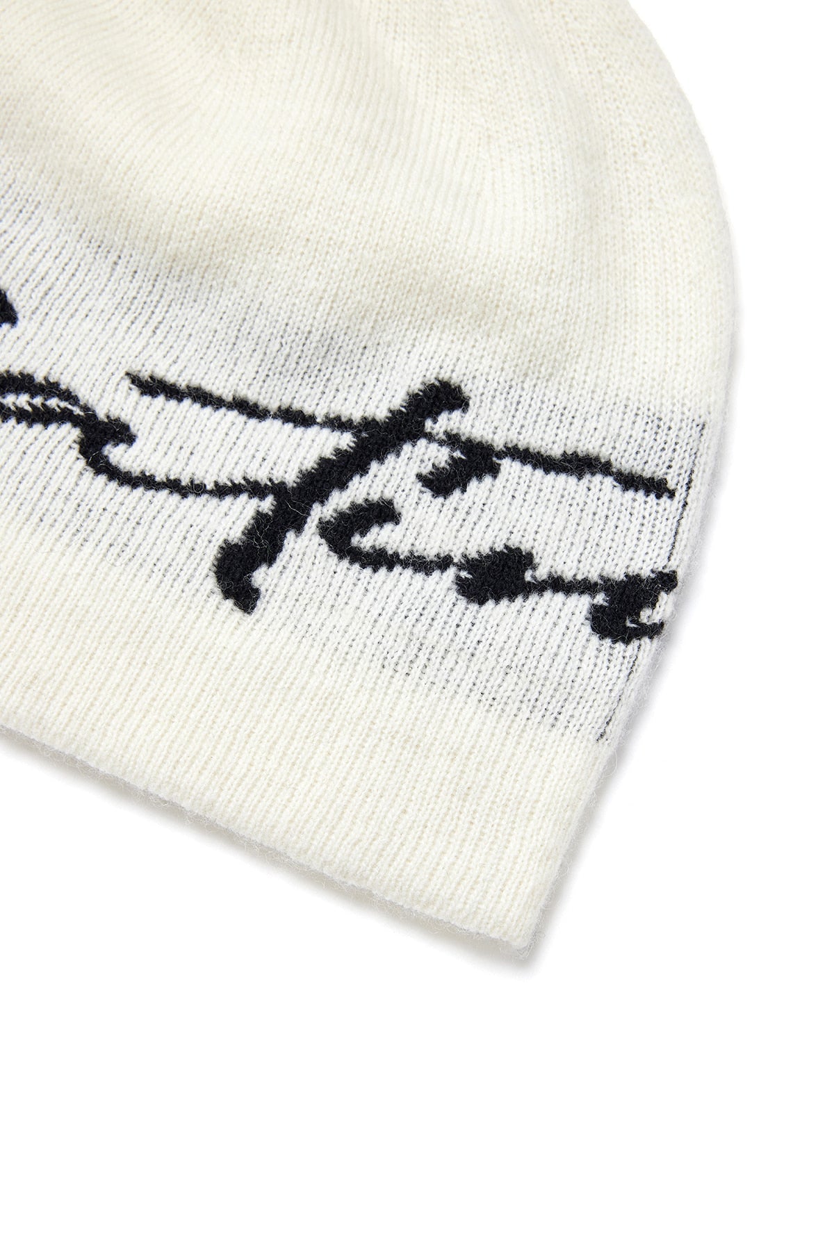 MATIN KIM - matin logo script beanie in ivory 4