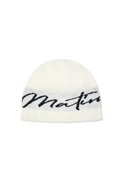 MATIN KIM - matin logo script beanie in ivory 7