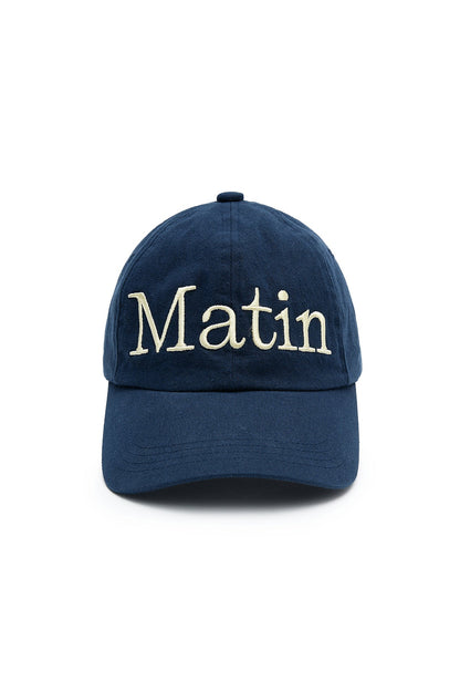 MATIN KIM - matin logo stitch ball cap in navy 4