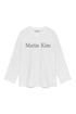 MATIN KIM - matin logo typo long sleeve top in white 1