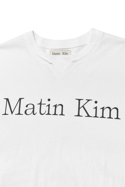 MATIN KIM - matin logo typo long sleeve top in white 5