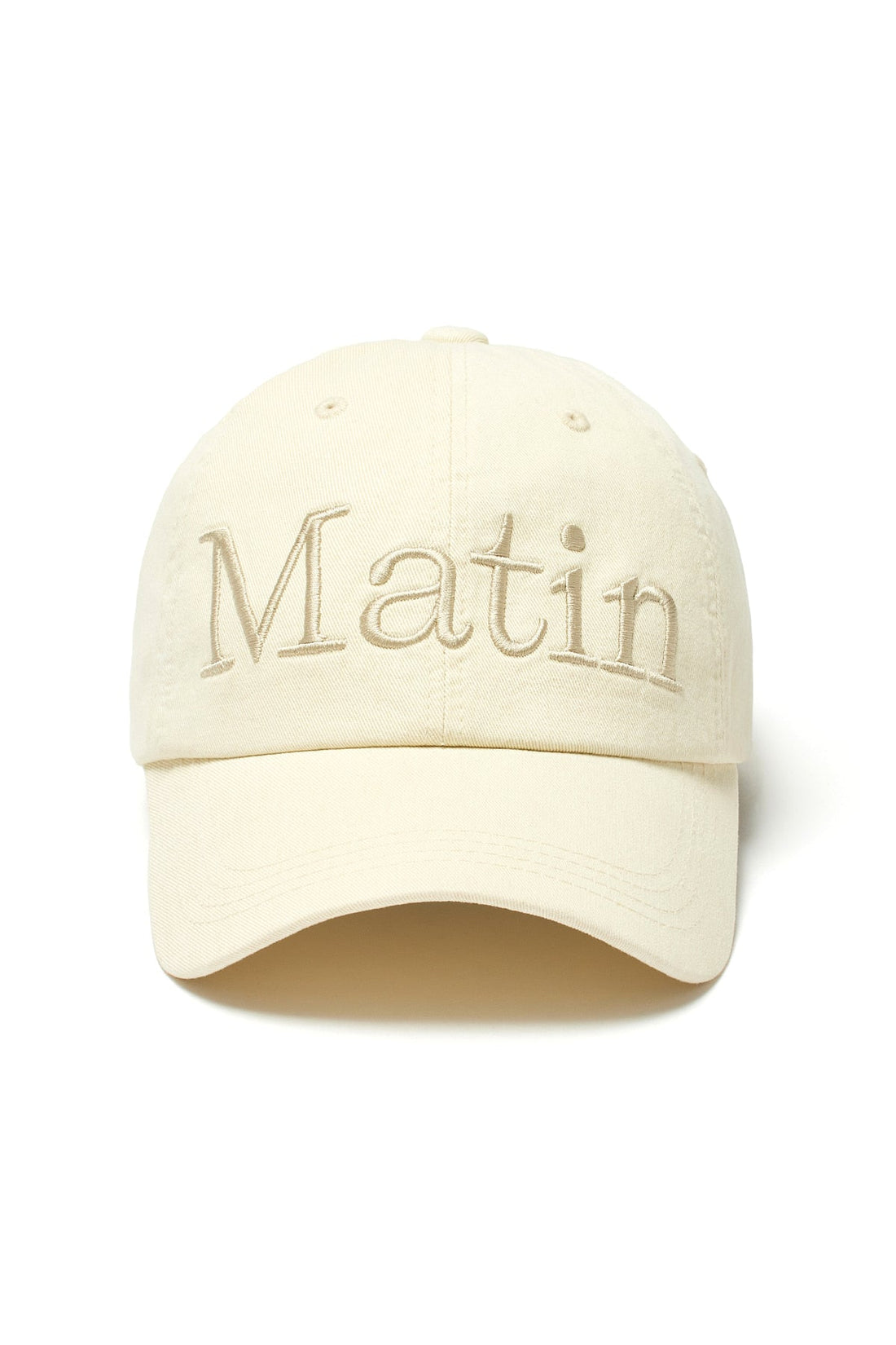 MATIN KIM - matin logo washed ball cap in light beige 2