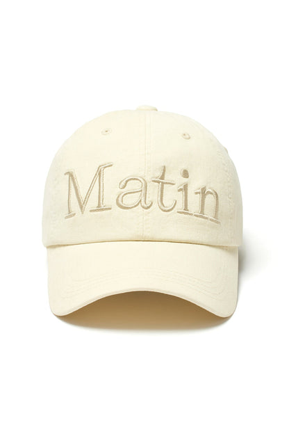 MATIN KIM - matin logo washed ball cap in light beige 2