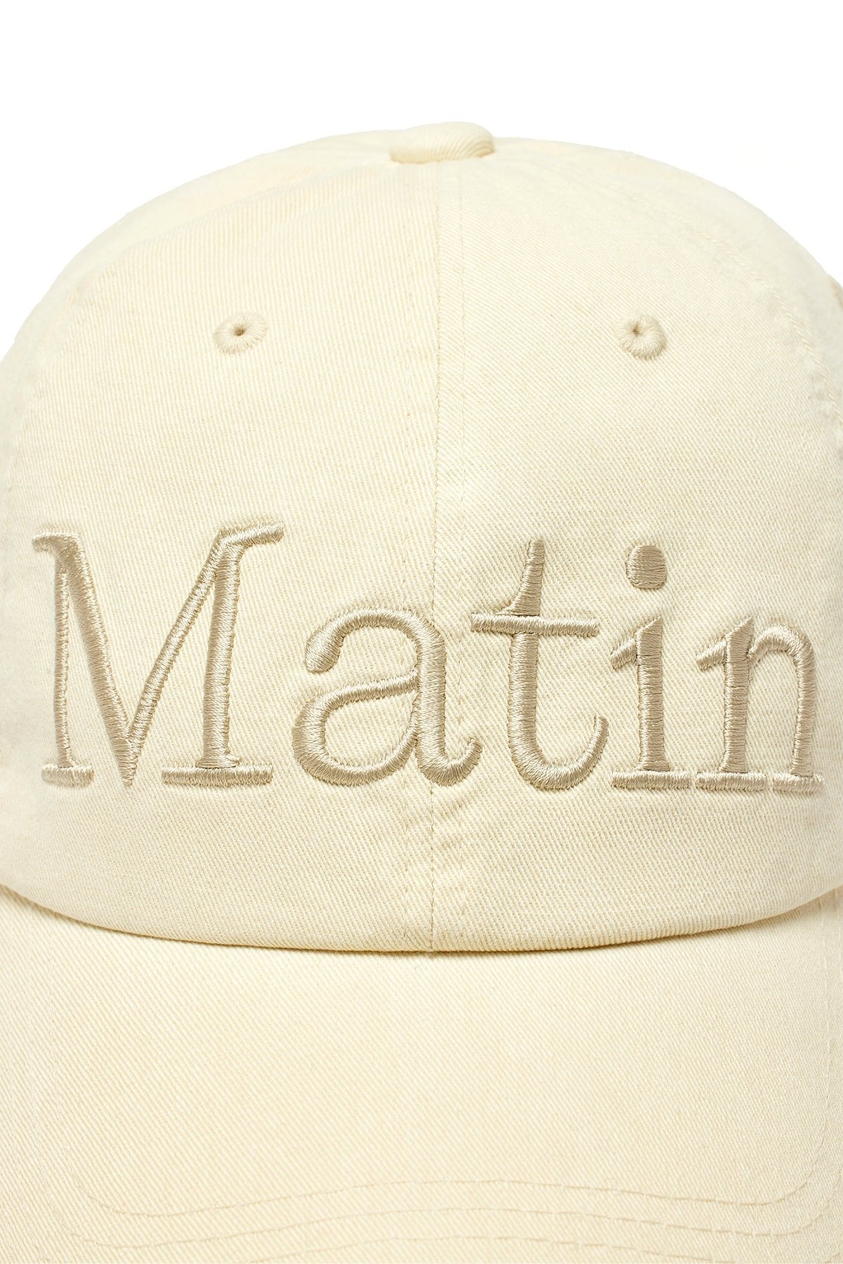 MATIN KIM - matin logo washed ball cap in light beige 5