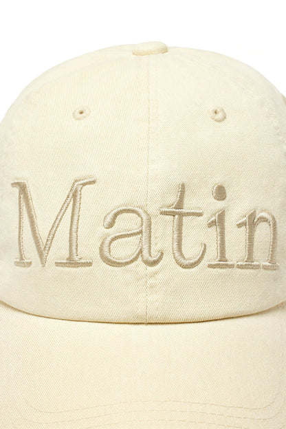 MATIN KIM - matin logo washed ball cap in light beige 5