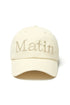 MATIN KIM - matin logo washed ball cap in light beige 1