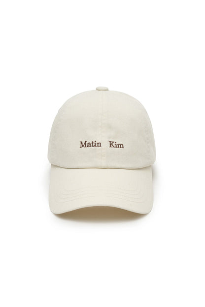 MATIN KIM - matin mini classic logo ball cap in cream 2