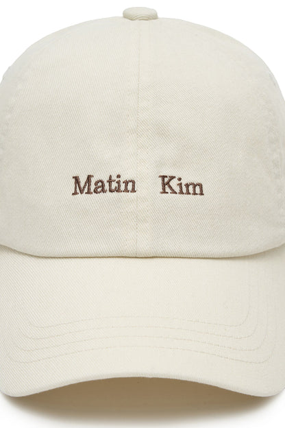 MATIN KIM - matin mini classic logo ball cap in cream 11