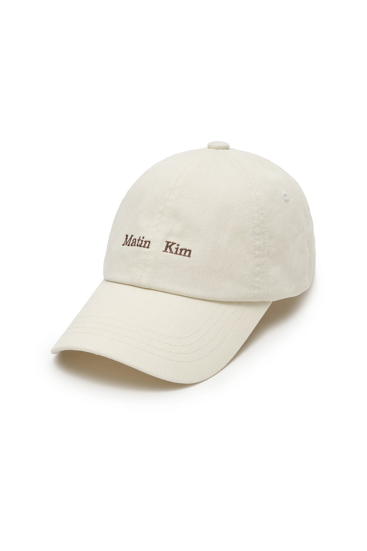 MATIN KIM - matin mini classic logo ball cap in cream 3