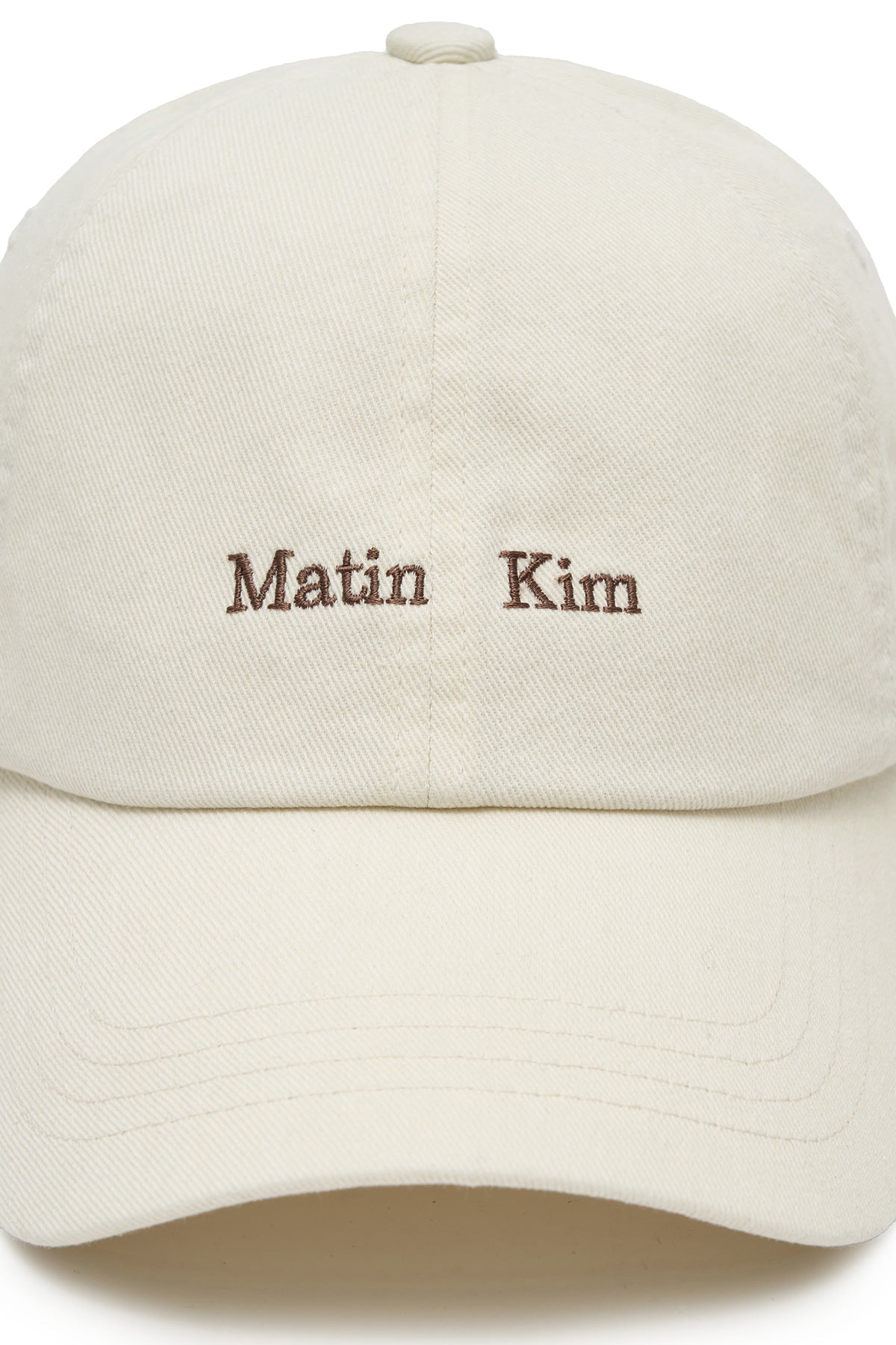 MATIN KIM - matin mini classic logo ball cap in cream 5