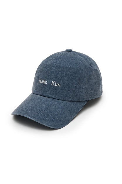 MATIN KIM - matin mini classic logo ball cap in smoke blue 6