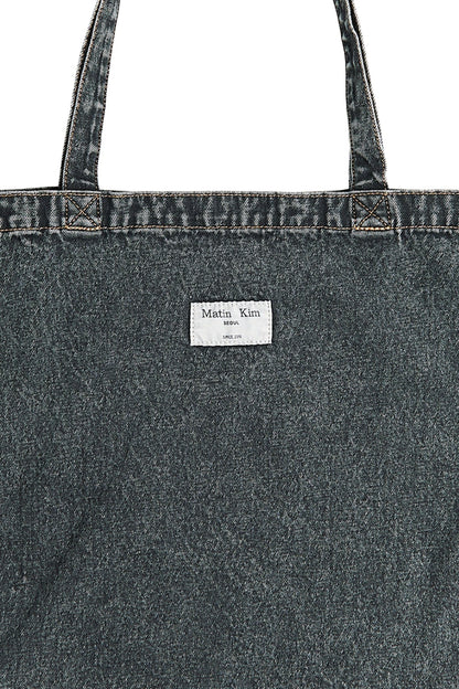 MATIN KIM - matin stitch denim ecobag in black 4