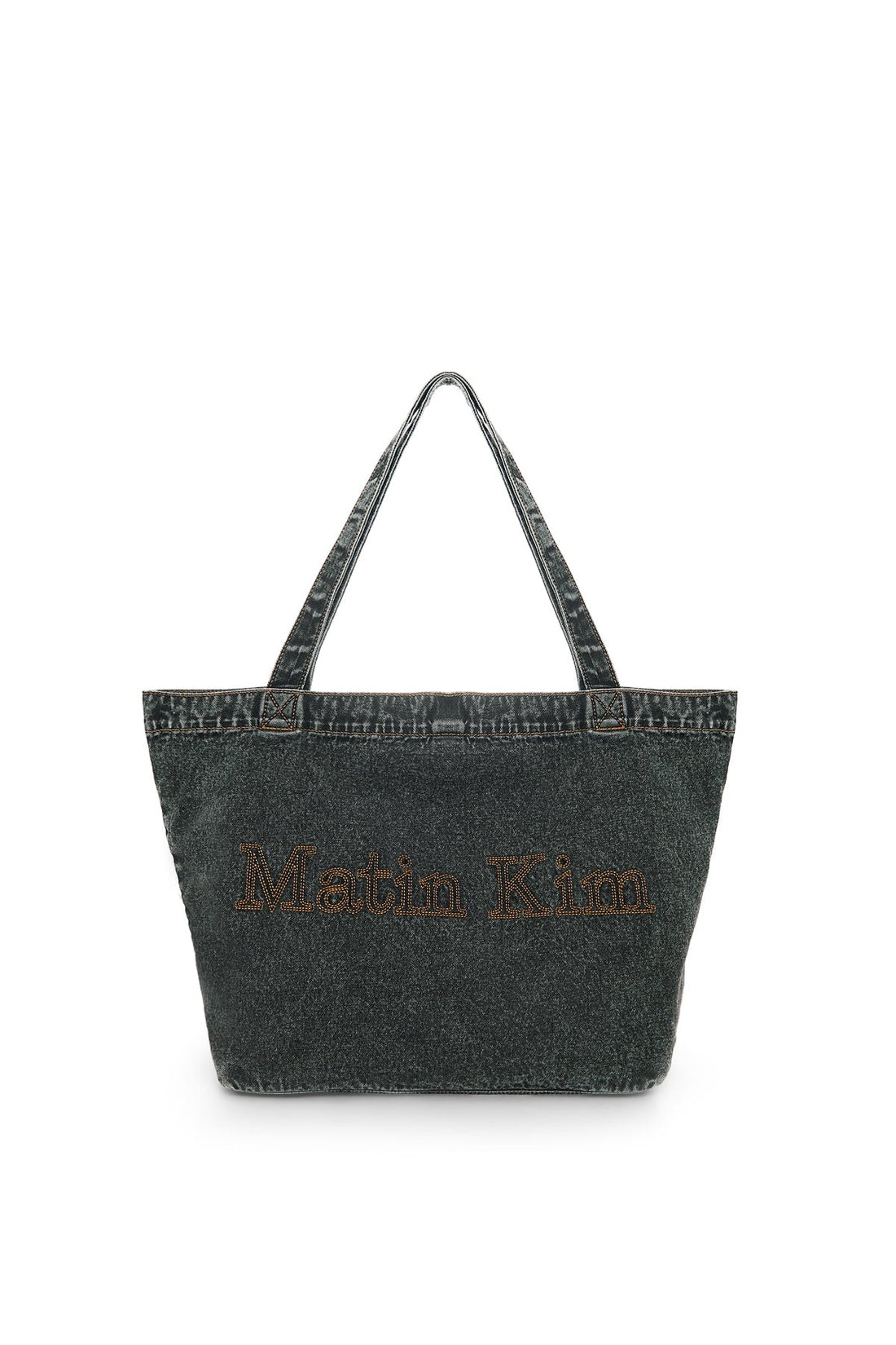 MATIN KIM - matin stitch denim shoulder bag in black 1