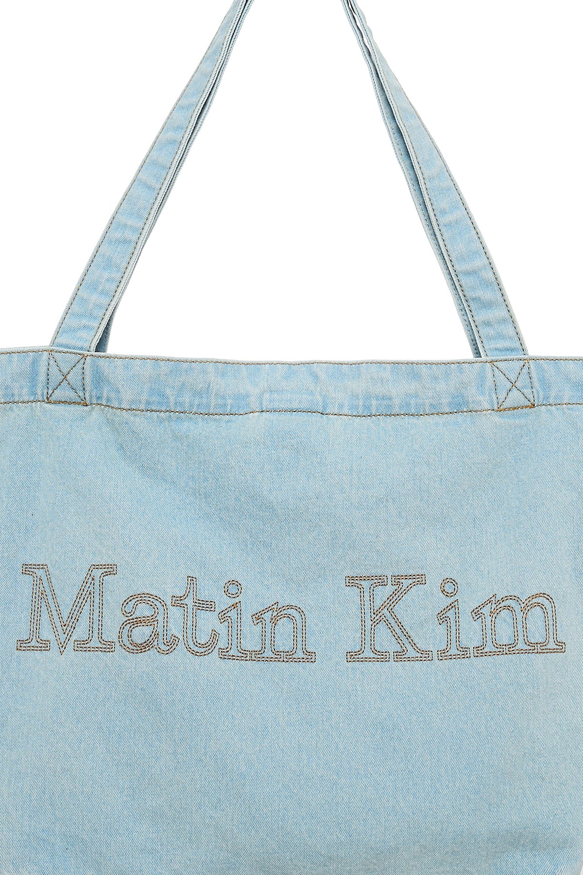 MATIN KIM - matin stitch denim shoulder bag in sky 8