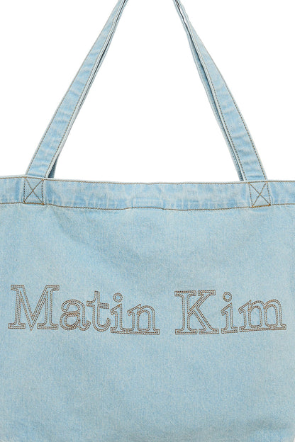 MATIN KIM - matin stitch denim shoulder bag in sky 8
