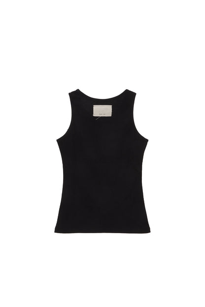 MATIN KIM - pintuck sleeveless top in black 2