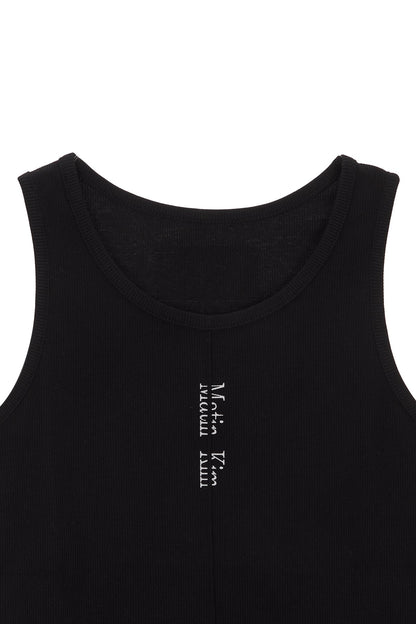 MATIN KIM - pintuck sleeveless top in black 8