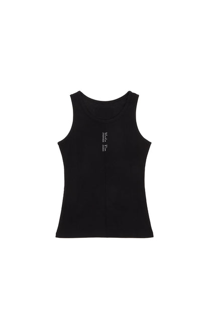 MATIN KIM - pintuck sleeveless top in black 1