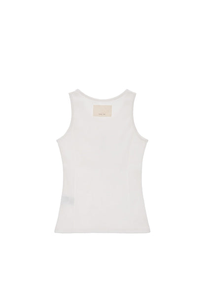 MATIN KIM - pintuck sleeveless top in white 6