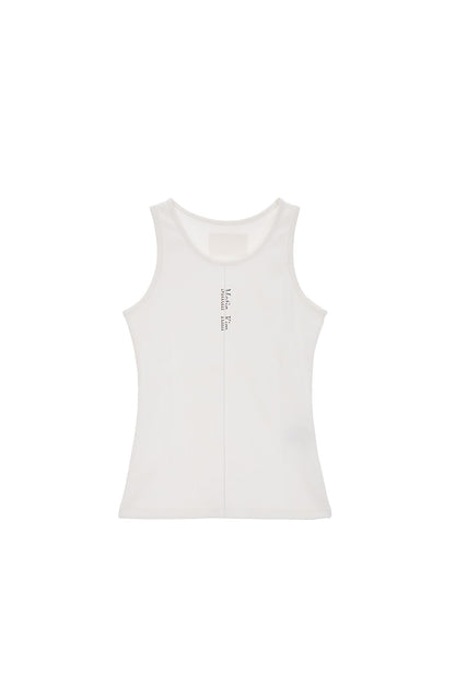 MATIN KIM - pintuck sleeveless top in white 1