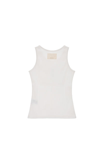 MATIN KIM - pintuck sleeveless top in white 7