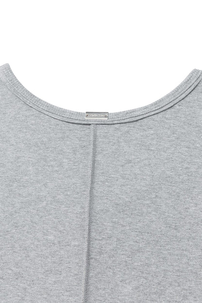 MATIN KIM - small logo pintuck sleeveless top for men in grey 7