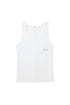 MATIN KIM - small logo pintuck sleeveless top for men in white 1