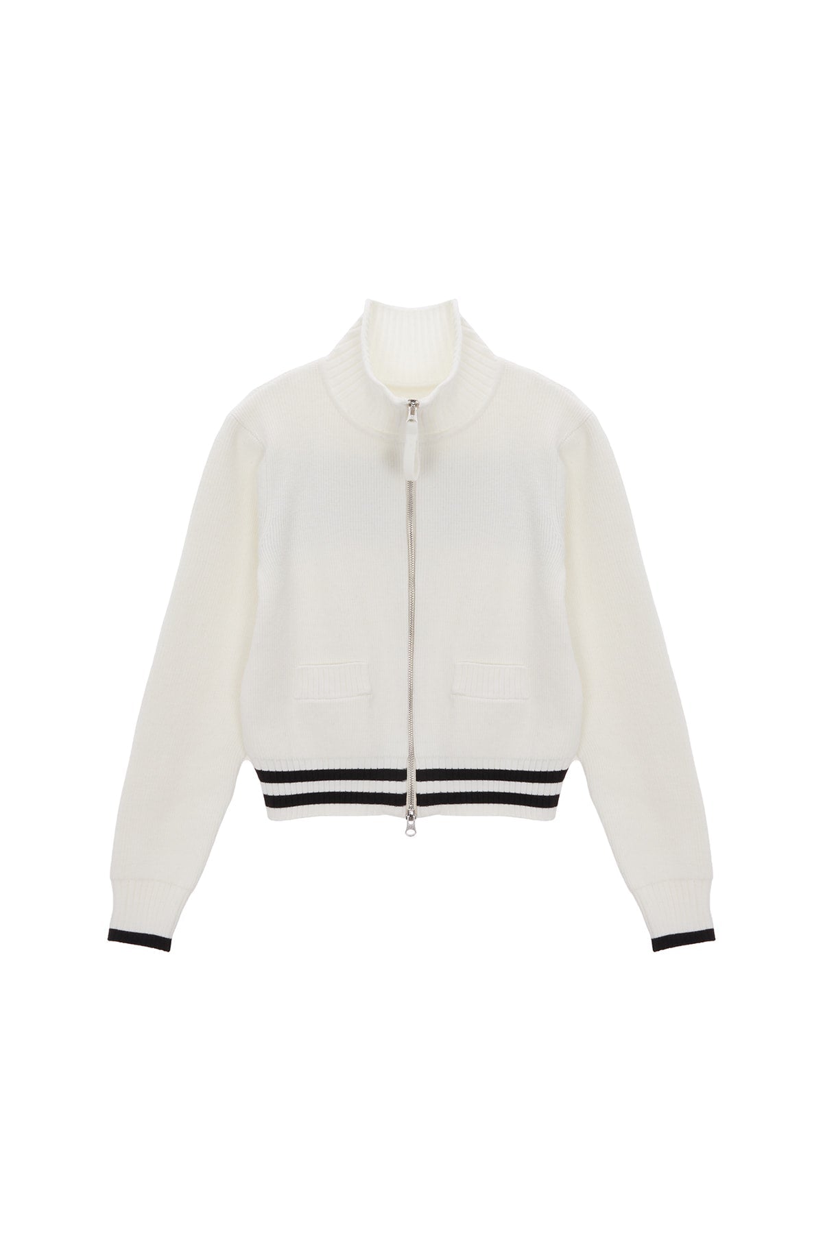 MATIN KIM - spell point stripe knit cardigan in ivory 3