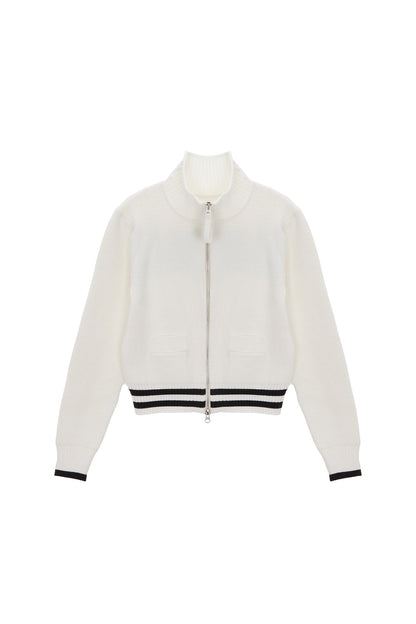 MATIN KIM - spell point stripe knit cardigan in ivory 3