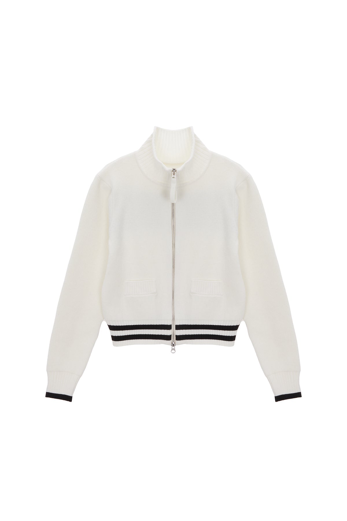 MATIN KIM - spell point stripe knit cardigan in ivory 4