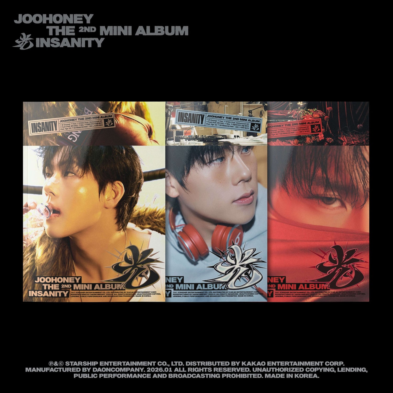 [Album]MONSTA X (몬스타엑스) - JOOHONEY (주헌) INSANITY (Mini 2nd Album) [3 versions set] - product_vendor,