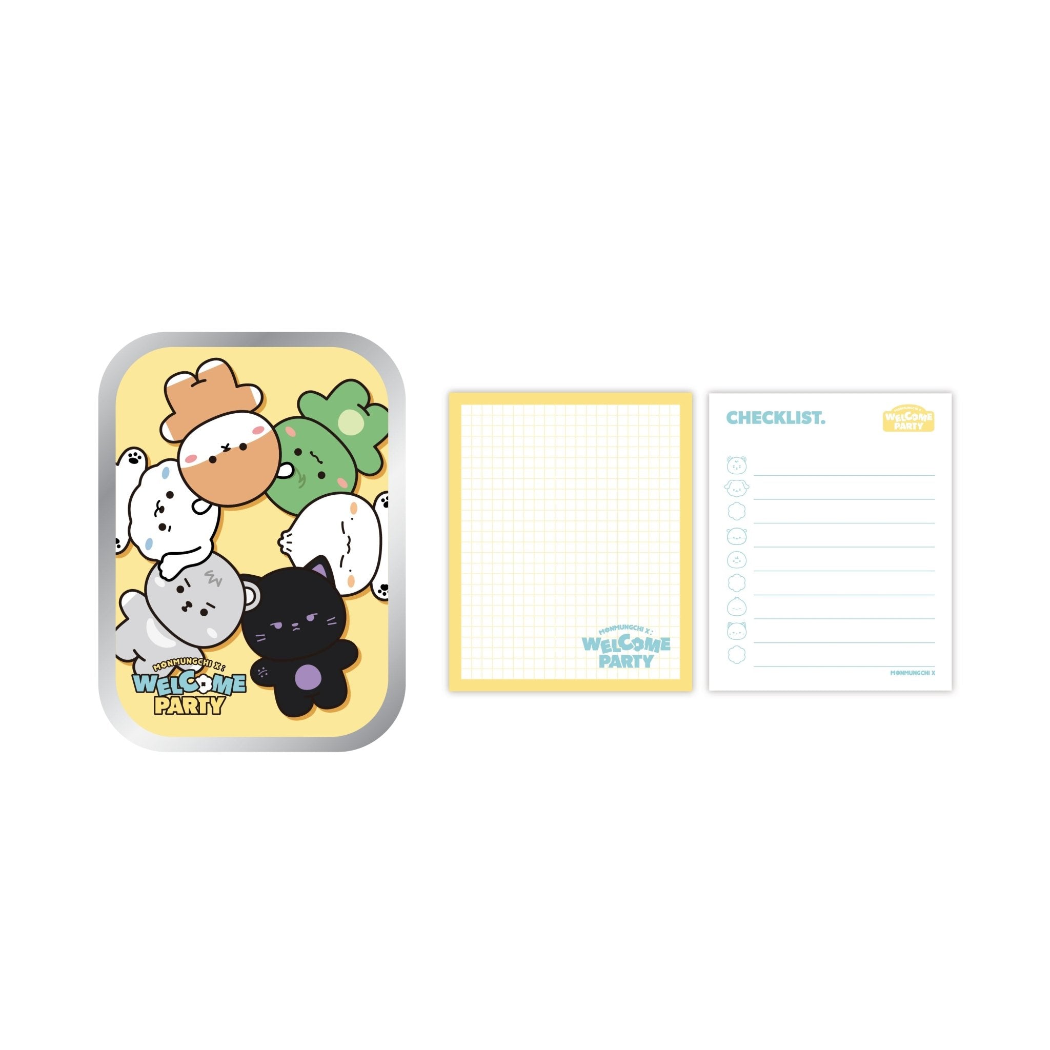 MONSTA X - monsta x pop-up store monmungchi x welcome party tin case + memo pad set 1