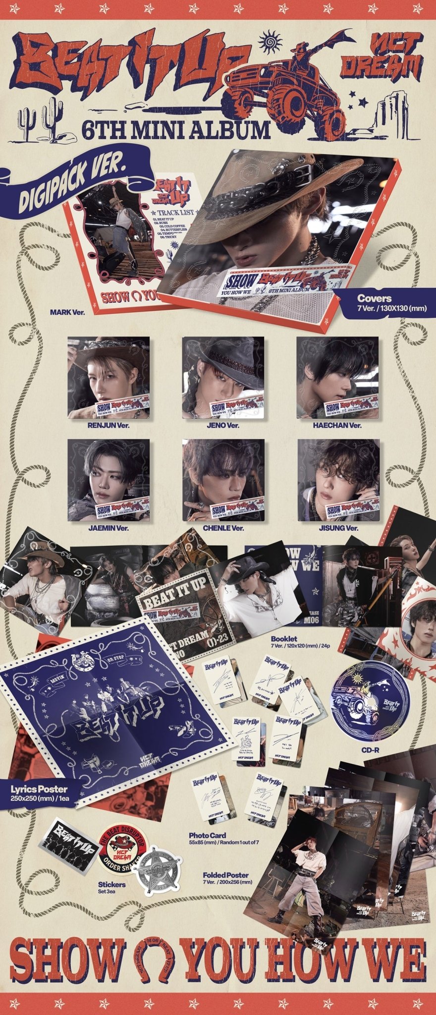 [Album]NCT DREAM - Beat It Up (6th Mini Album) [Digipack Ver. / 7 versions set RANDOM] - product_vendor,