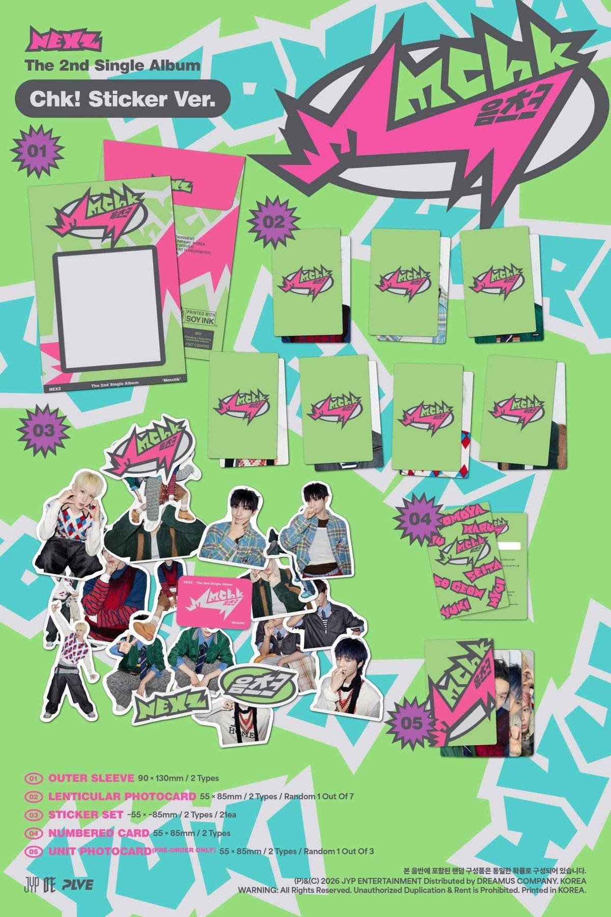NEXZ Mmchk (2nd Single Album / sticker album) [Umm... Sticker Ver. / Chk! Sticker Ver. / 2 versions set]