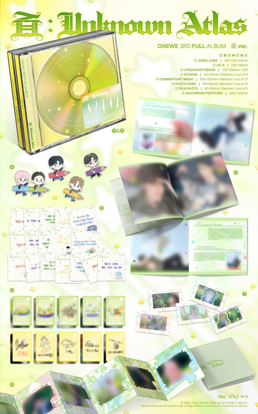 [Album]ONEWE - 面 : Unknown Atlas (3rd Full Album) [面 Ver.]-product_vendor, lowest price, EU shipping, Pre order benefit