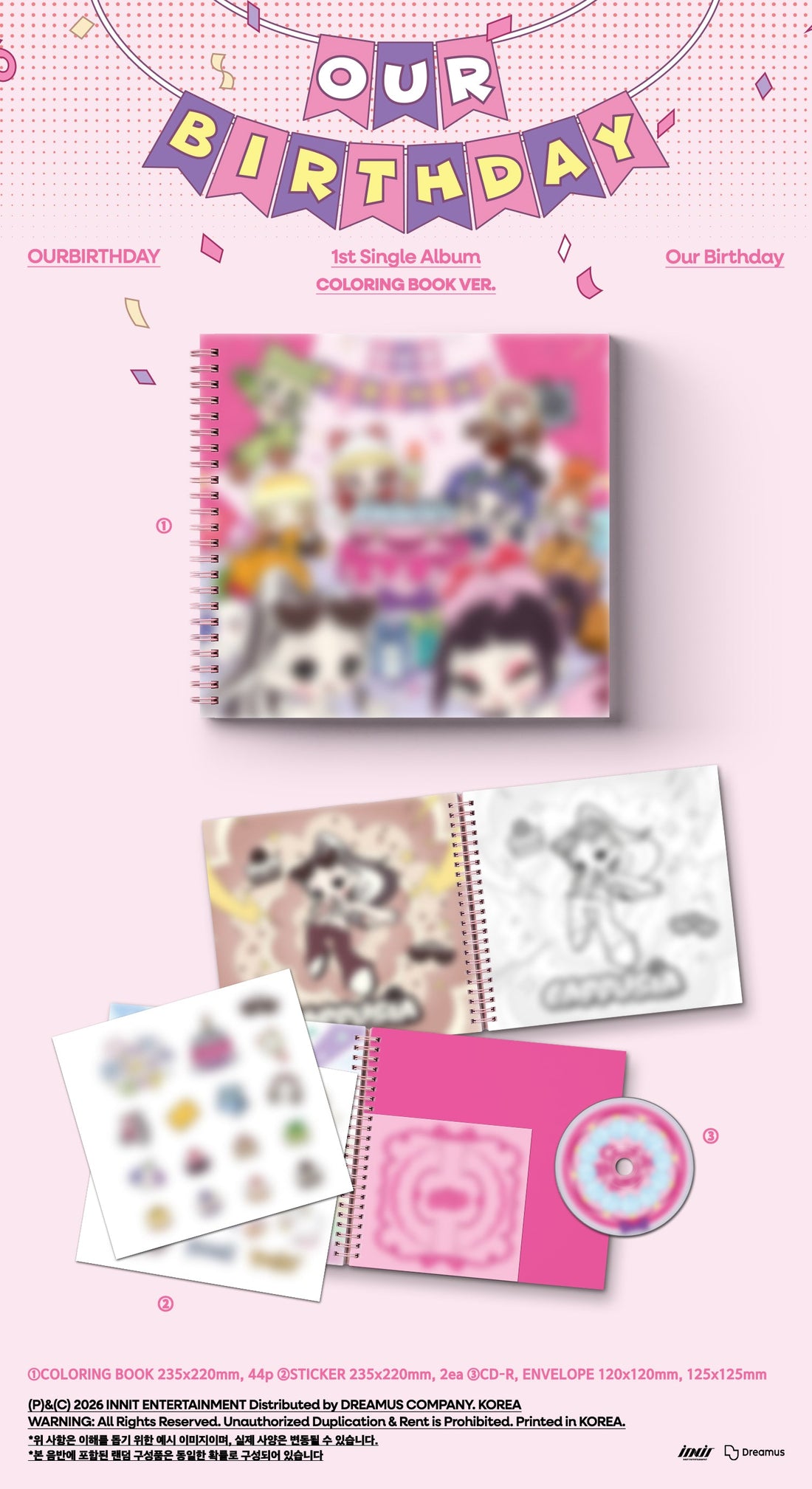 [Album]OURBIRTHDAY - Our Birthday [COLORING BOOK Ver.]-product_vendor, lowest price, EU shipping, Pre order benefit