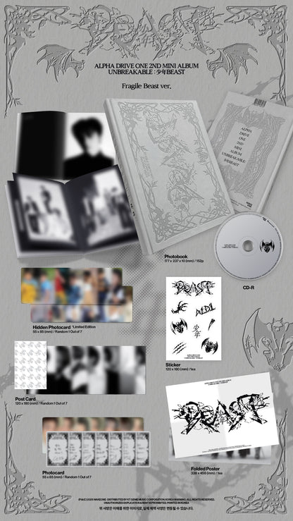 [Album][POB] ALPHA DRIVE ONE - UNBREAKABLE:少年BEAST (2nd Mini Album) [Fragile Beast Ver.]-product_vendor, lowest price, EU shipping, Pre order benefit