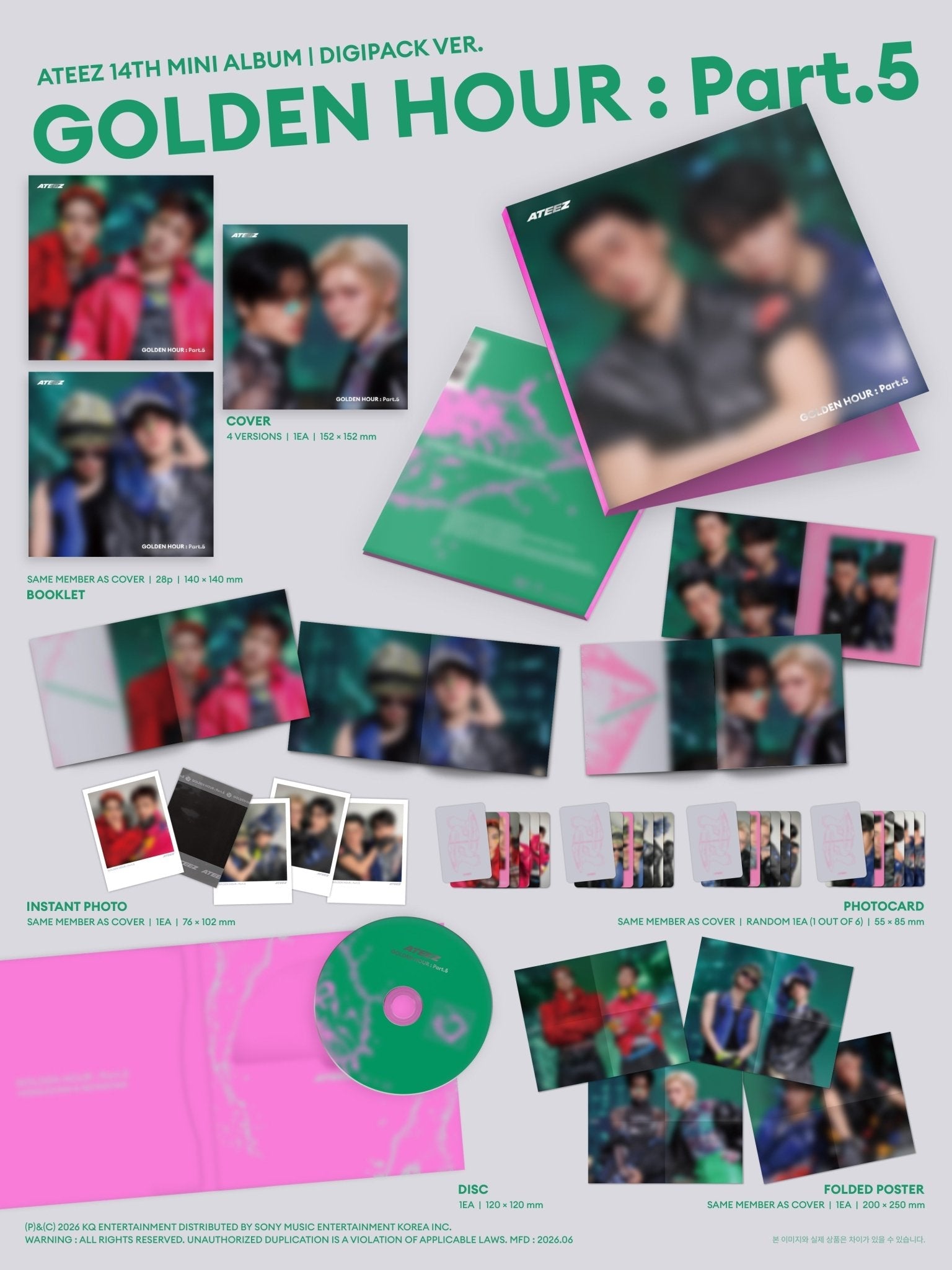 [Album][POB] ATEEZ - GOLDEN HOUR [DIGIPACK UNIT Ver.] [RANDOM] - product_vendor,