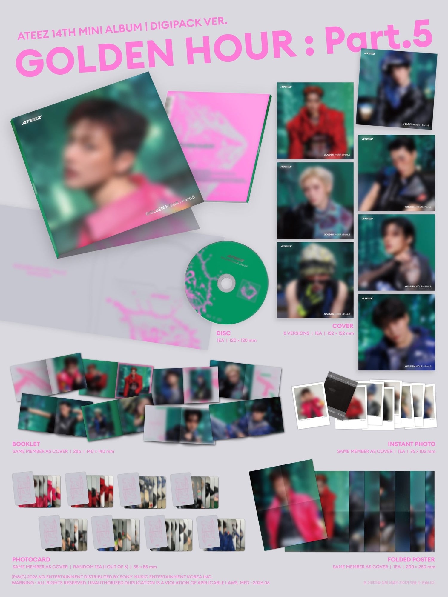 [Album][POB] ATEEZ - GOLDEN HOUR [DIGIPACK Ver.] [RANDOM] - product_vendor,